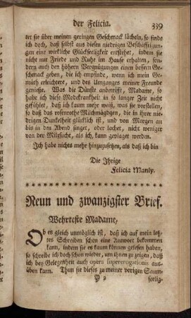 Neun und zwanzigster Brief. - Zwey und dreyßigster Brief.