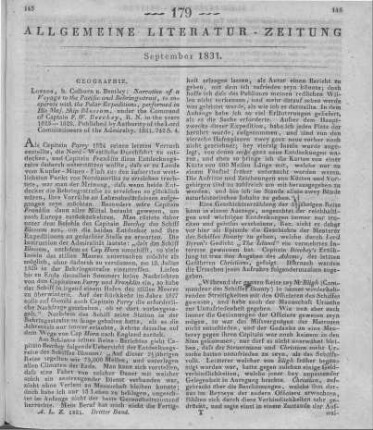 Beechey, F. W.: Narrative of a voyage to the pacific and Beering's Strait, to co-operate with the polar expeditions. London: Colburn & Bentley
