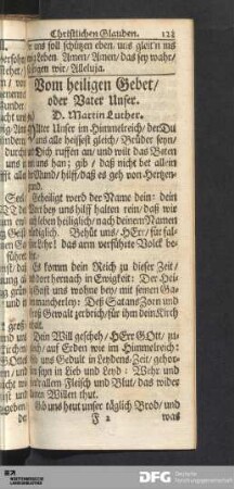 Vom heiligen Gebet/ oder Vater Unser.