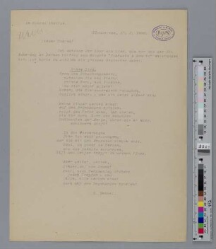 Brief an Konrad Ansorge