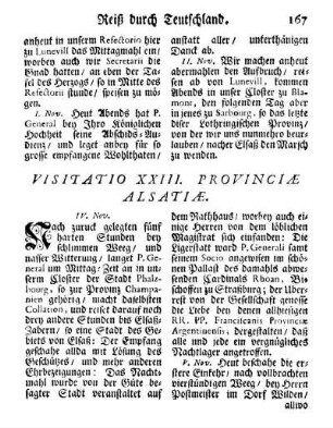 Visitatio XXIII. Provinciæ Alsatiæ