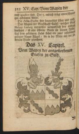 Das XV. Capitel. Vom Wapen der ausgestorbenen Grafen zu Sultz