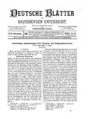 Diesterwegs Anschauungen über Religion und Religionsunterricht : (Fortsetzung)