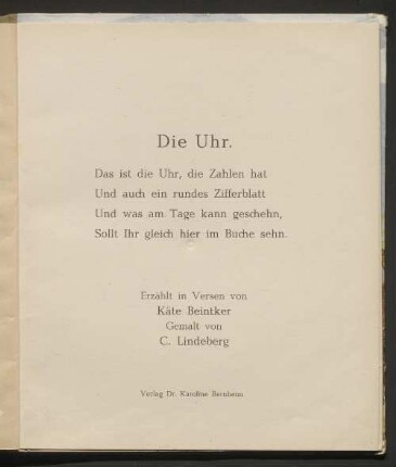 Die Uhr : [vom Morgen bis zum Abend]