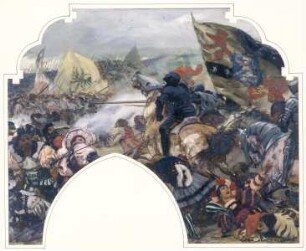 Skizzen zu dem Zyklus in der Alten Aula der Universität — Schlacht bei Lauffen (1534)
