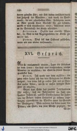 XVI. Gespräch - XX. Gespräch.