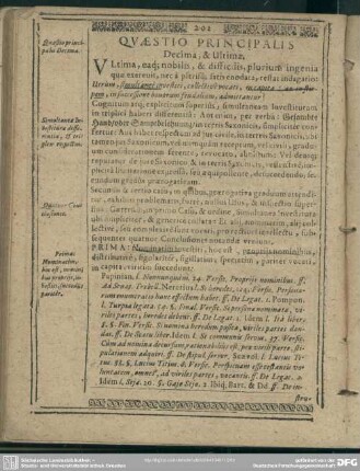 Quaestio Principalis Decima & Ultima