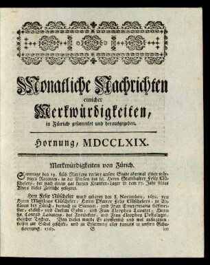 Hornung, MDCCLXIX