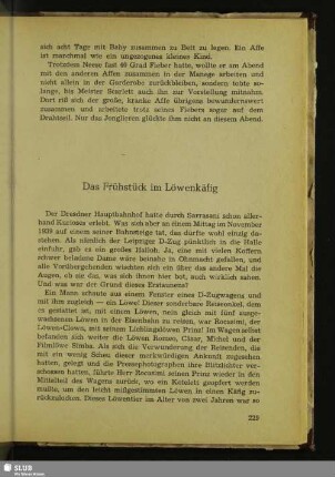 Das Frühstück im Löwenkäfig