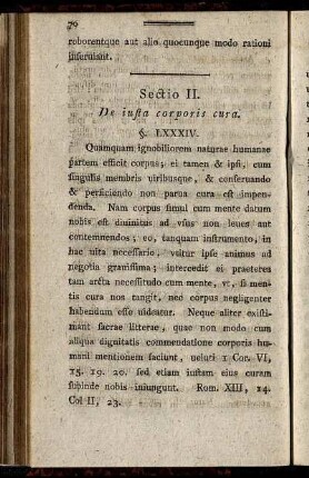 Sectio II. De iusta corporis cura.