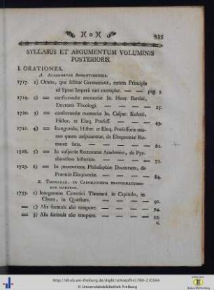 Syllabus Et Argumentum Voluminis Posterioris.