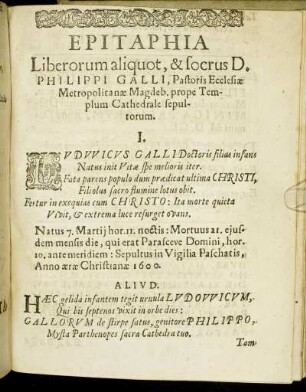 Epitaphia [...]