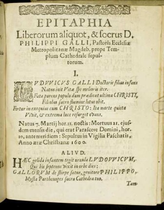 Epitaphia [...]