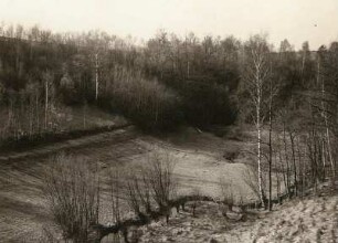 Nedaschütz (Göda-Nedaschütz). Talbild am Fuß des Burgwalles