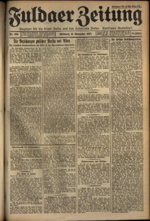 Erste Ausgabe vom Mittwoch, den 16. November 1927.