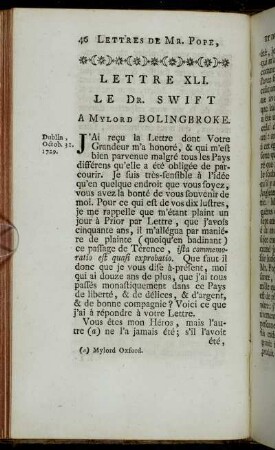 Lettre XLI. - Lettre XLVIII.