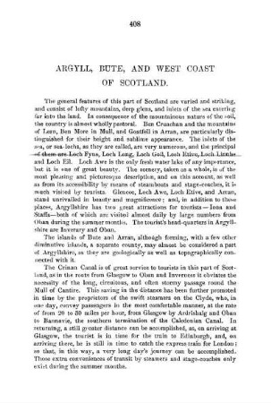Argyle, Bute, and West Coast of Scottland