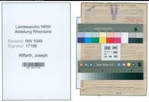 Entnazifizierung Joseph Riffarth , geb. 23.03.1896 (Buchpruefer)