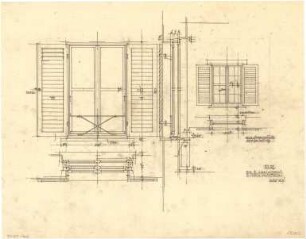 Döllgast, Hans; München - Harlaching; Wohnhaus Dir. Rausche - Fenster (Ansicht; Schnitt)