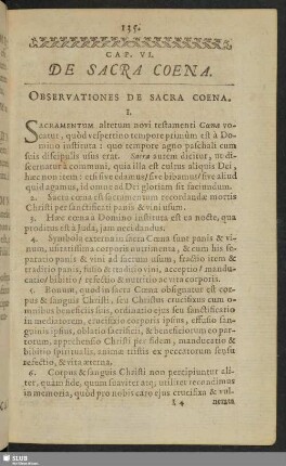 Cap. VI. De Sacra Coena