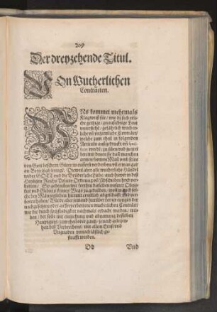 Der dreyzehende Titul. Von Wucherlichen Contracten.