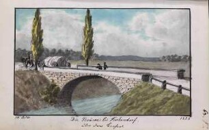 'Die Brücke bei Kochendorf über den Kocher' Aquarell
