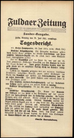 Ausgabe vom Dienstag, den 29. Juni 1915.