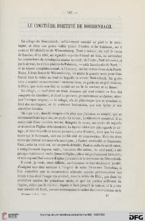 2.Ser. 1.1862/63: Le cimetière fortifié de Dörrenbach