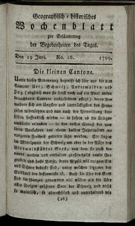 No. 26. Den 29. Juni. 1799.
