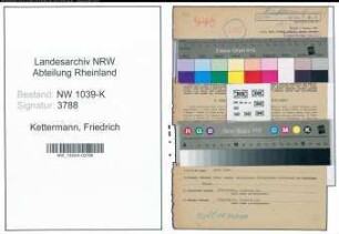 Entnazifizierung Friedrich Kettermann , geb. 23.06.1888 (Polizist)