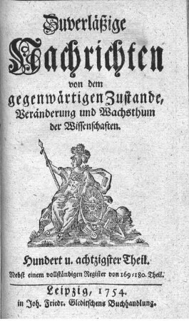 Hundert u. achtzigster Theil. Nebst einem vollständigen Register von 169 -180. Theil.