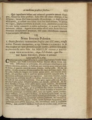 VII. Nova litteraria Polonica.