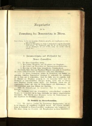 I. Zusammensetzung und Wirksamkeit der Armen-Commission.