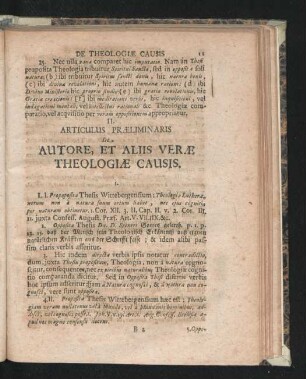 II. Articulus Praeliminaris. De Autore, et Aliis Verae Theologiae Causis.