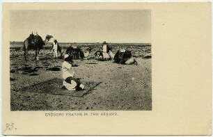 Evening prayer in the desert. [Islam]