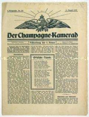 Kriegszeitung der 3. Armee von der Westfront "Der Champagne-Kamerad"