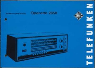 Bedienungsanleitung: Bedienungsanleitung Telefunken Operette 2650