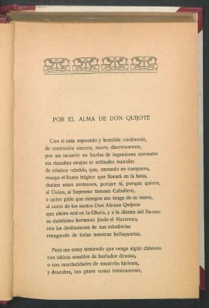 Por el alma de Don Quijote