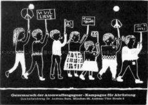 Postkarte zum Ostermarsch der Atomwaffengegner