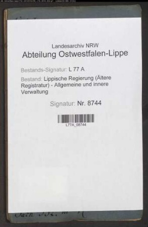 Wege(Chaussee)gelderhebung im Eickernkruge, Bd. 1