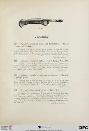 Coutellerie (No. 864-938)