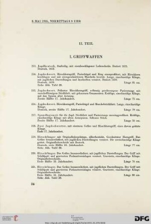 I. Griffwaffen (Nr. 213-277)