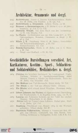 Geschichtliche Darstellungen, Karikaturen, Kostüm-, Sport-, Schlachten- u. Soldatenbilder etc. (Nr. 2064-2221)
