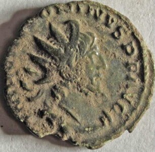 Römische Münze, Nominal Antoninian, Prägeherr Victorinus, Prägeort Gallien, Original