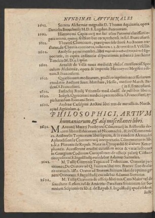Philosophici, Artium humaniorum, & alii miscellanei libri.