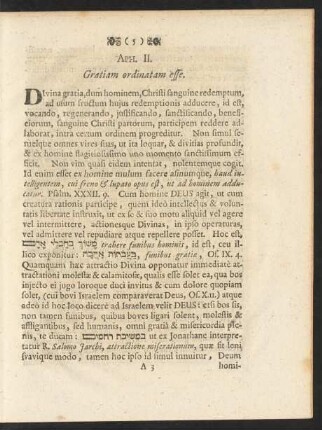 Aph. II. Gratiam ordinatam esse