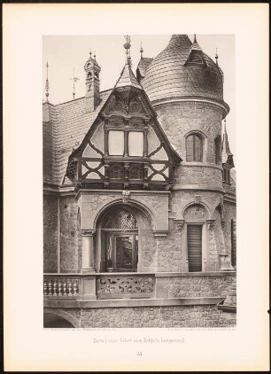 Schloss Langzell, Neckargemünd: Ansicht, Detail (aus: Moderne Neubauten, 1.Jg., 1894, hrsg. W. Kick)