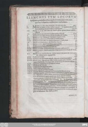 Elenchus Tum Locorum Scripturae praelectionibus explicatorum,tum variorum qui hoc volumine exhibentur tractatuum.