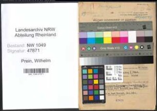 Entnazifizierung Wilhelm Prein , geb. 31.01.1917 (Kaufmaennischerangestellter)