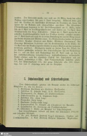 3. Schulausschuß und Lehrerkollegium